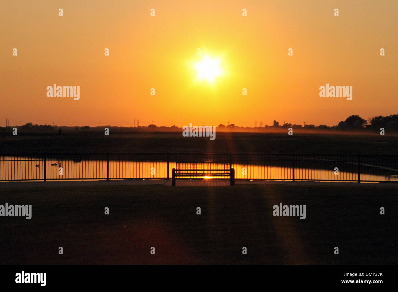 Banc de coucher de soleil Banque D'Images