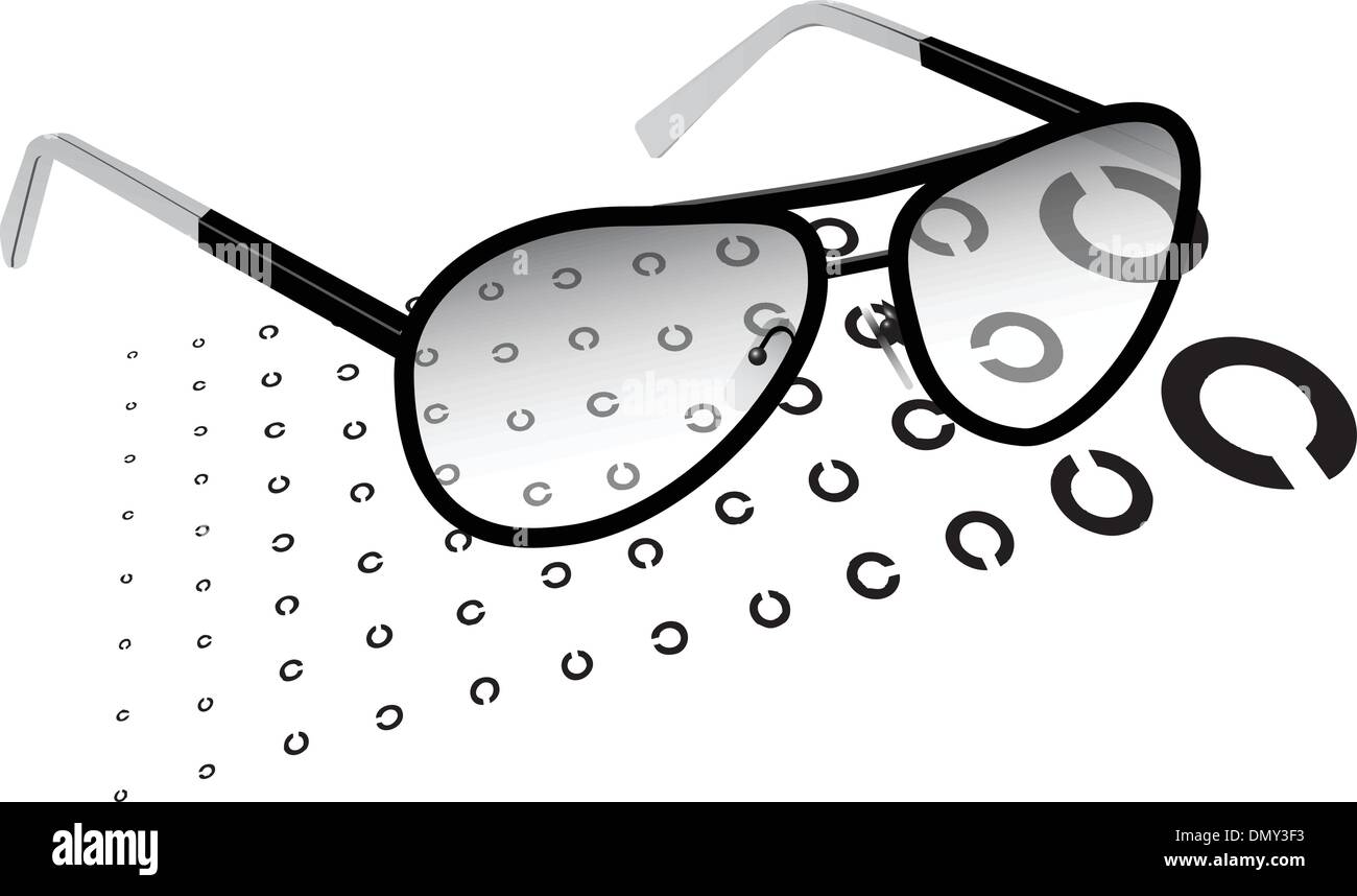 Lunettes avec un graphique de test Illustration de Vecteur