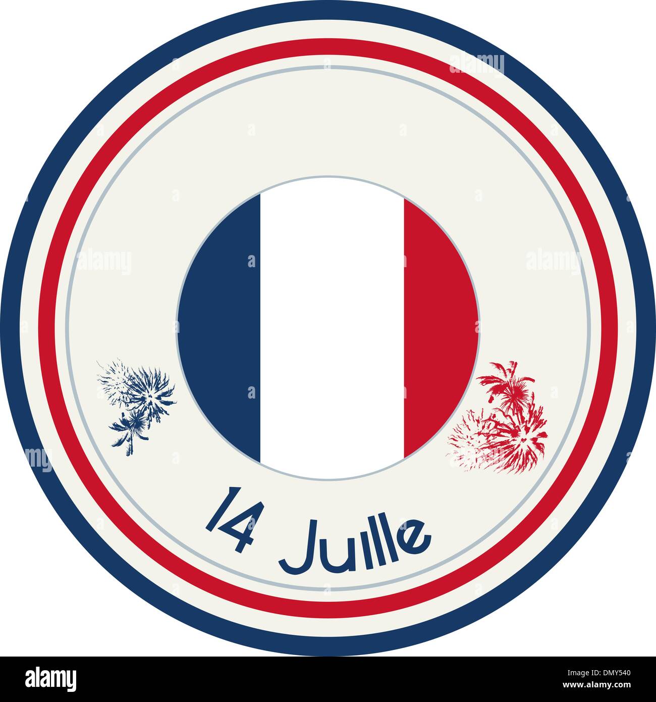 Bastille Day celebration stamp Illustration de Vecteur