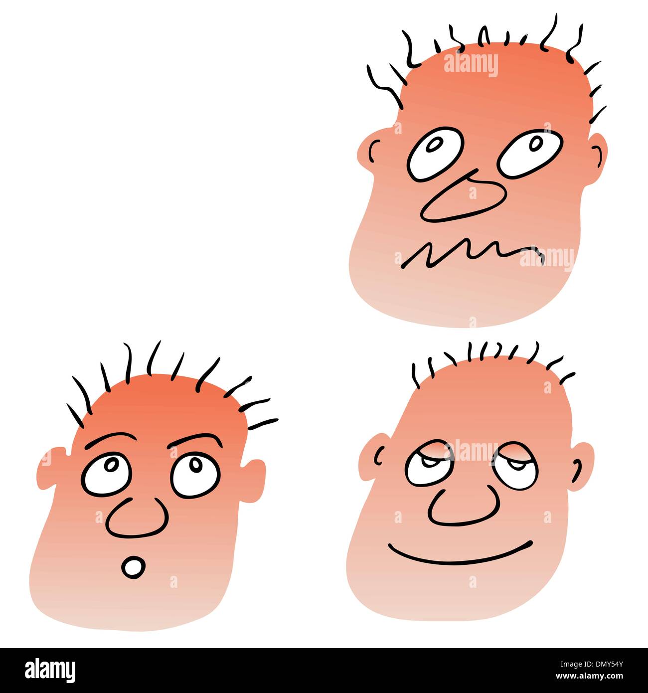 Vector différentes expressions du visage Illustration de Vecteur