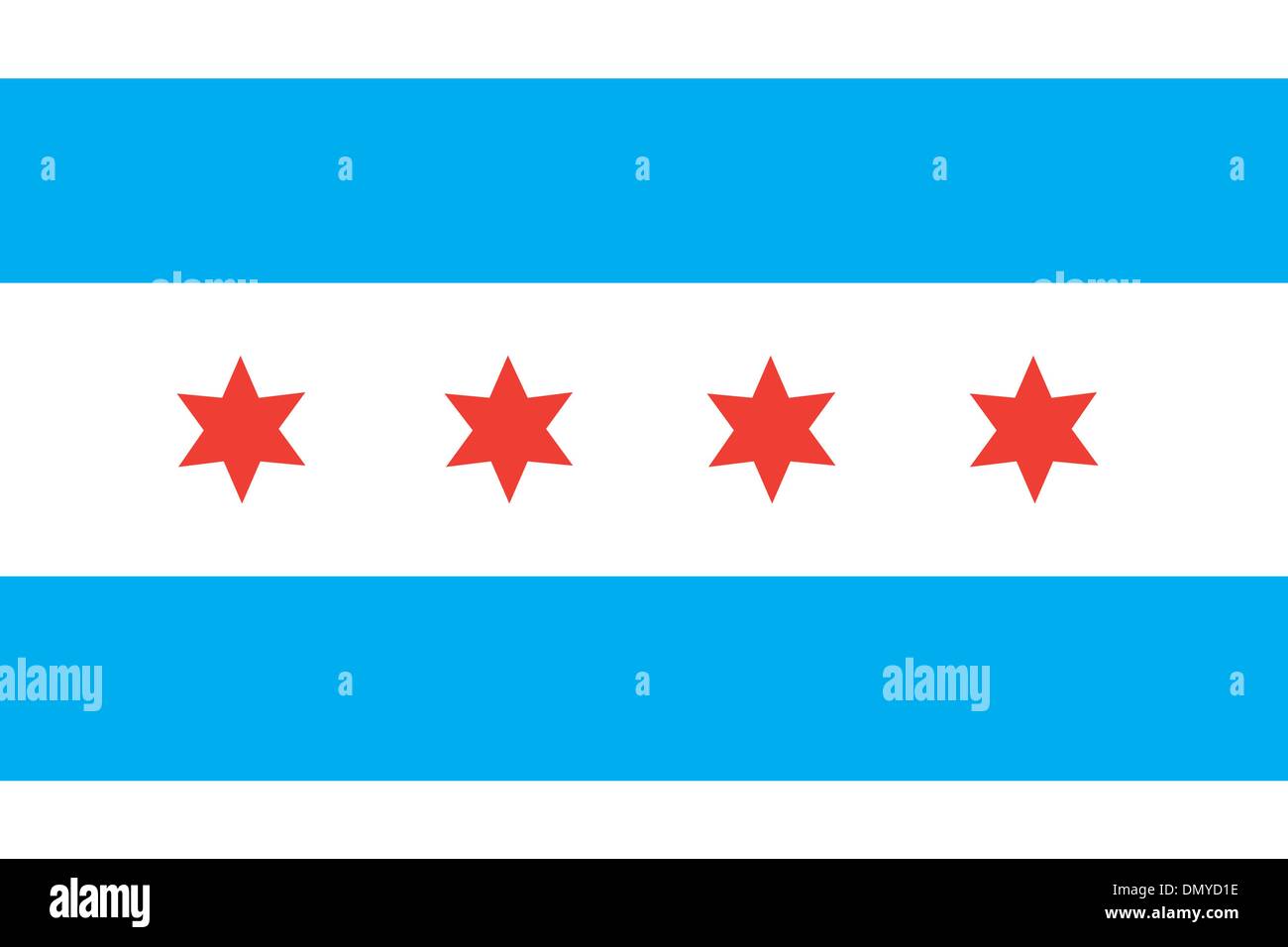 Drapeau de la ville de Chicago Illustration de Vecteur