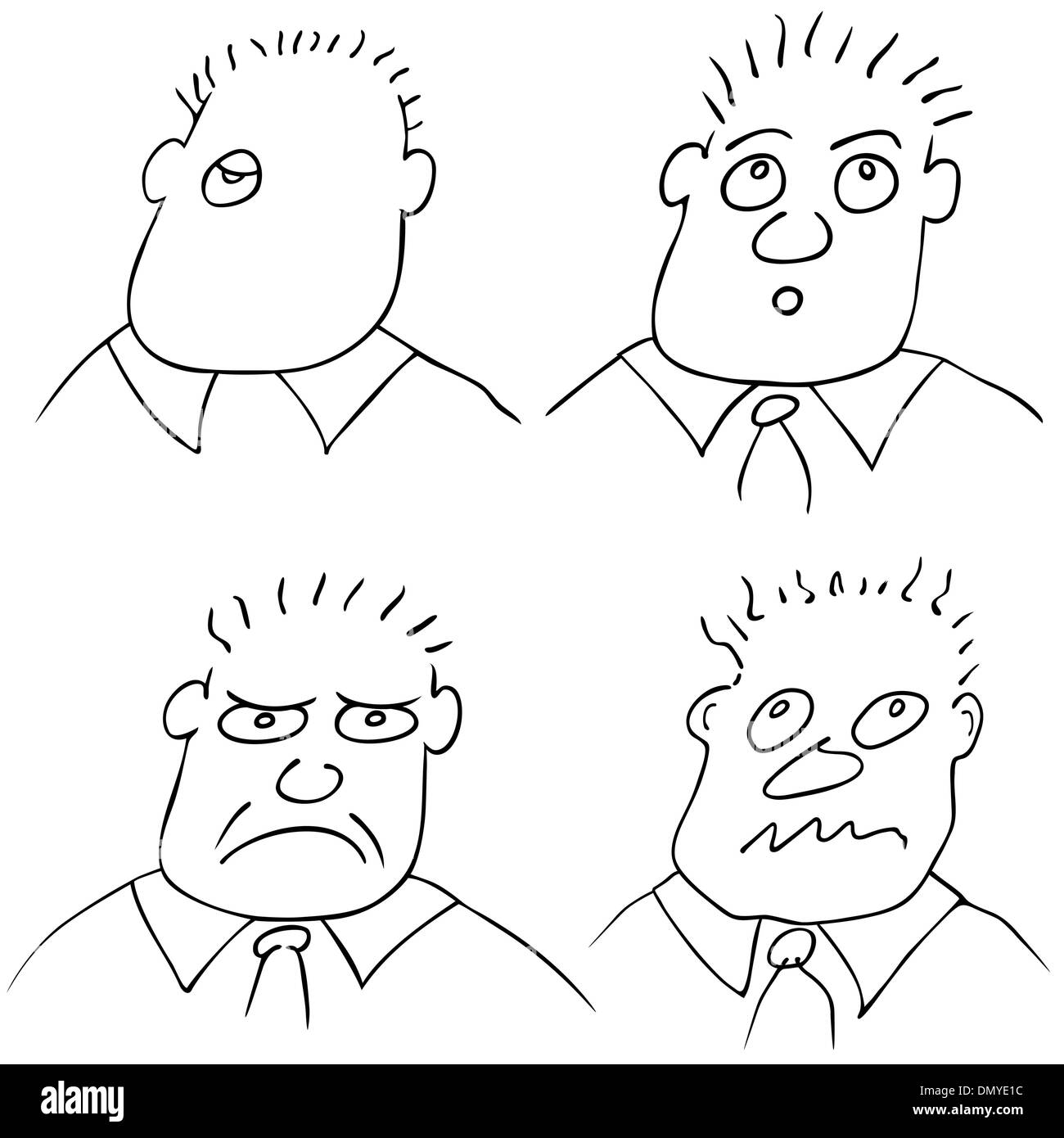 Différentes expressions du visage Illustration de Vecteur