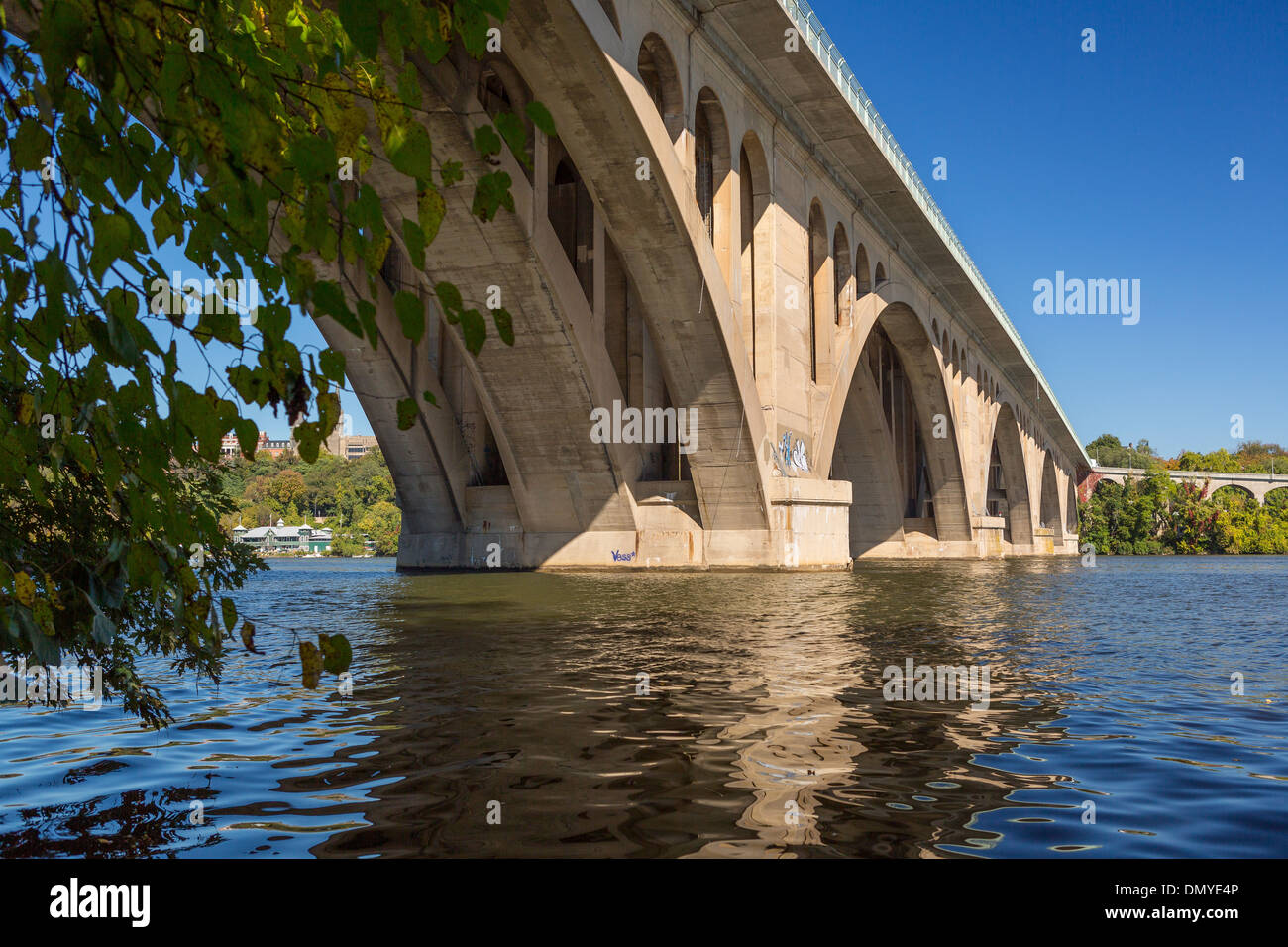 WASHINGTON, DC, USA - Key Bridge, rivière Potomac. Banque D'Images