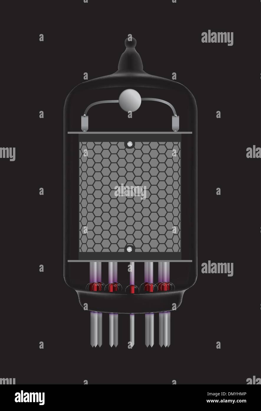 Radio Nixie tube. Illustration de Vecteur