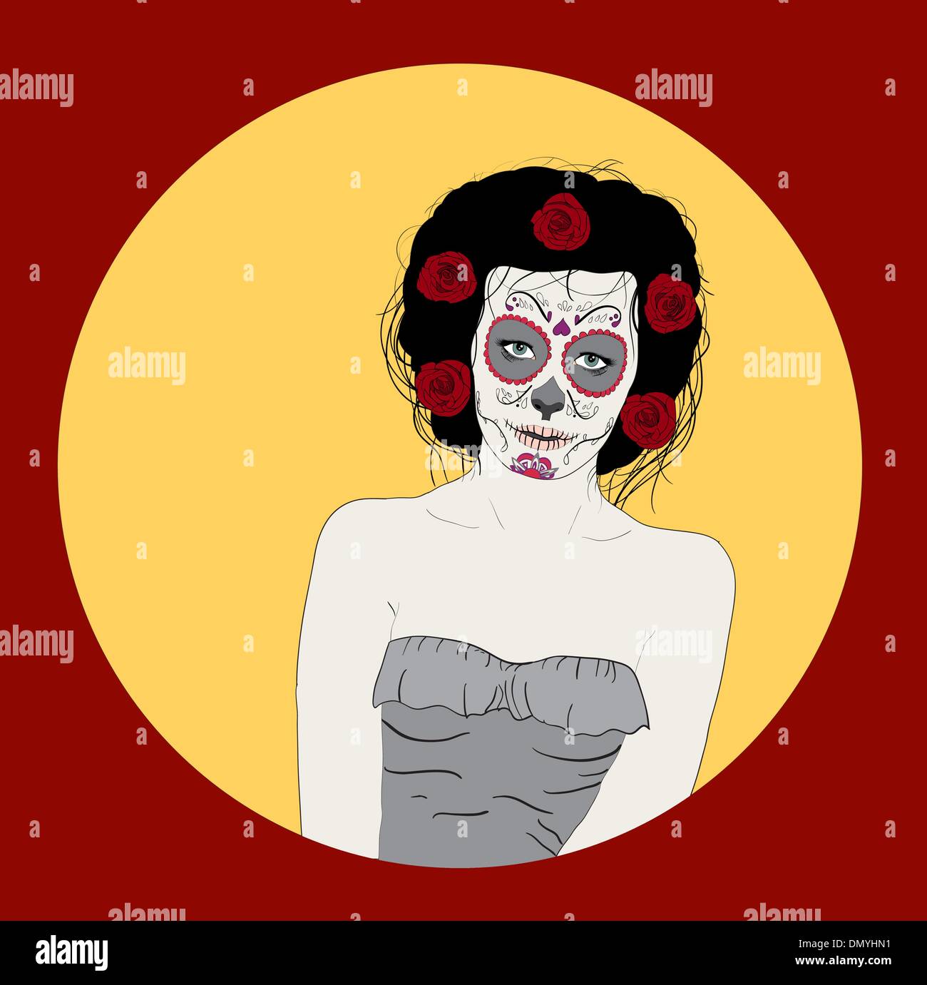 Jour de Dead Girl Illustration de Vecteur