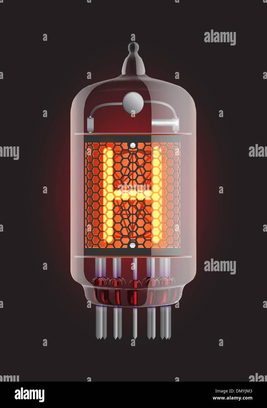 Radio Nixie tube. Illustration de Vecteur