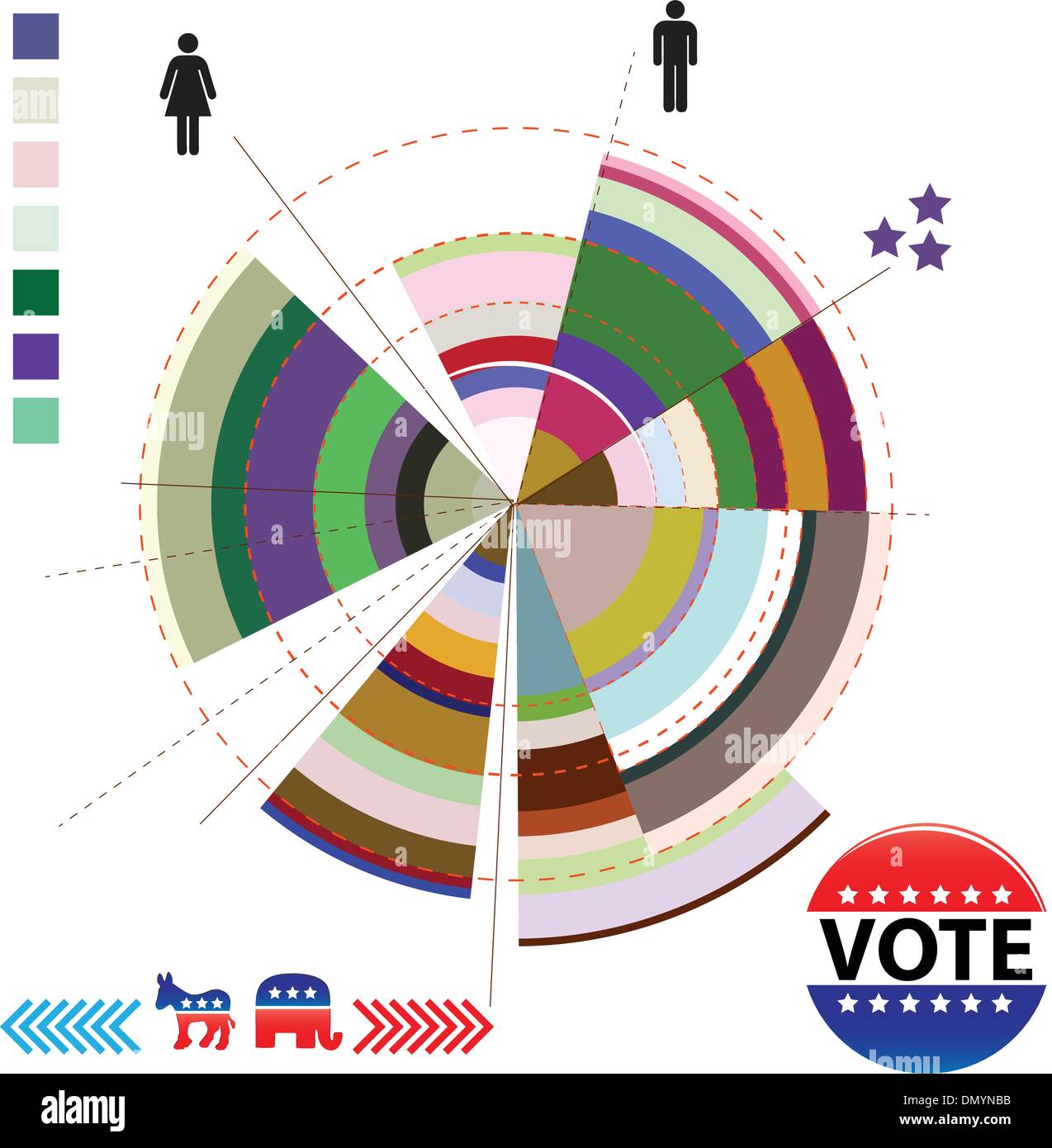 Schéma abstrait pour voter Illustration de Vecteur