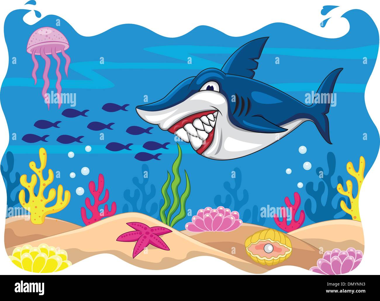 Caricature de requin Illustration de Vecteur