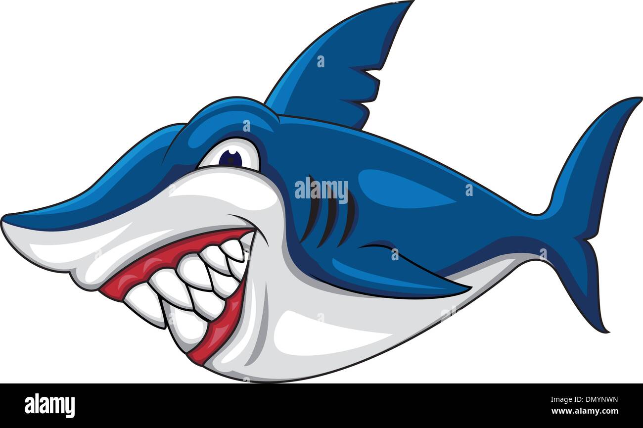 Caricature de requins en colère Illustration de Vecteur