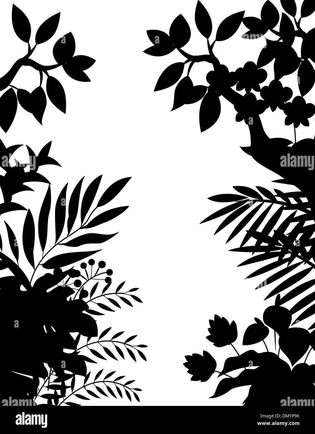 Silhouette de la jungle Illustration de Vecteur