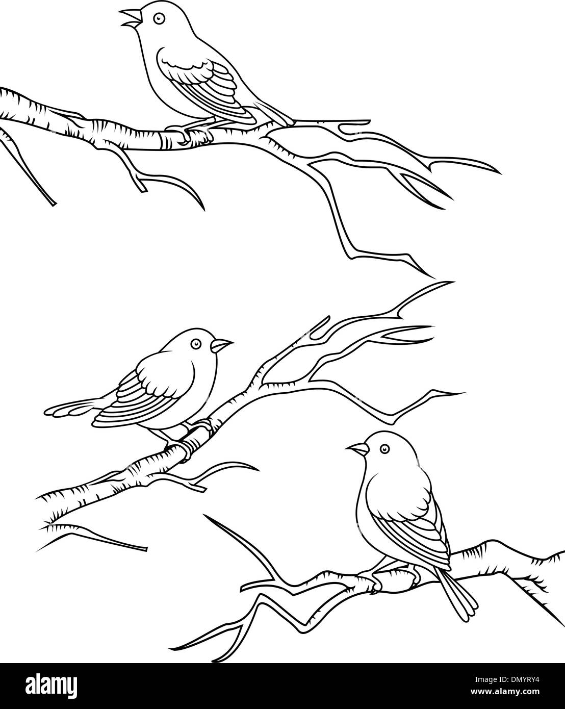 Oiseau posé sur une branche Illustration de Vecteur Oiseau posé sur une branche Illustration de Vecteur