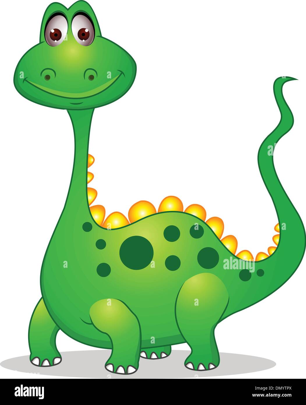 Cute cartoon dinosaure vert Illustration de Vecteur