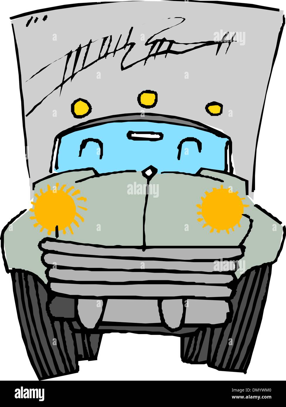 Camion semi-remorque isolated on white Illustration de Vecteur