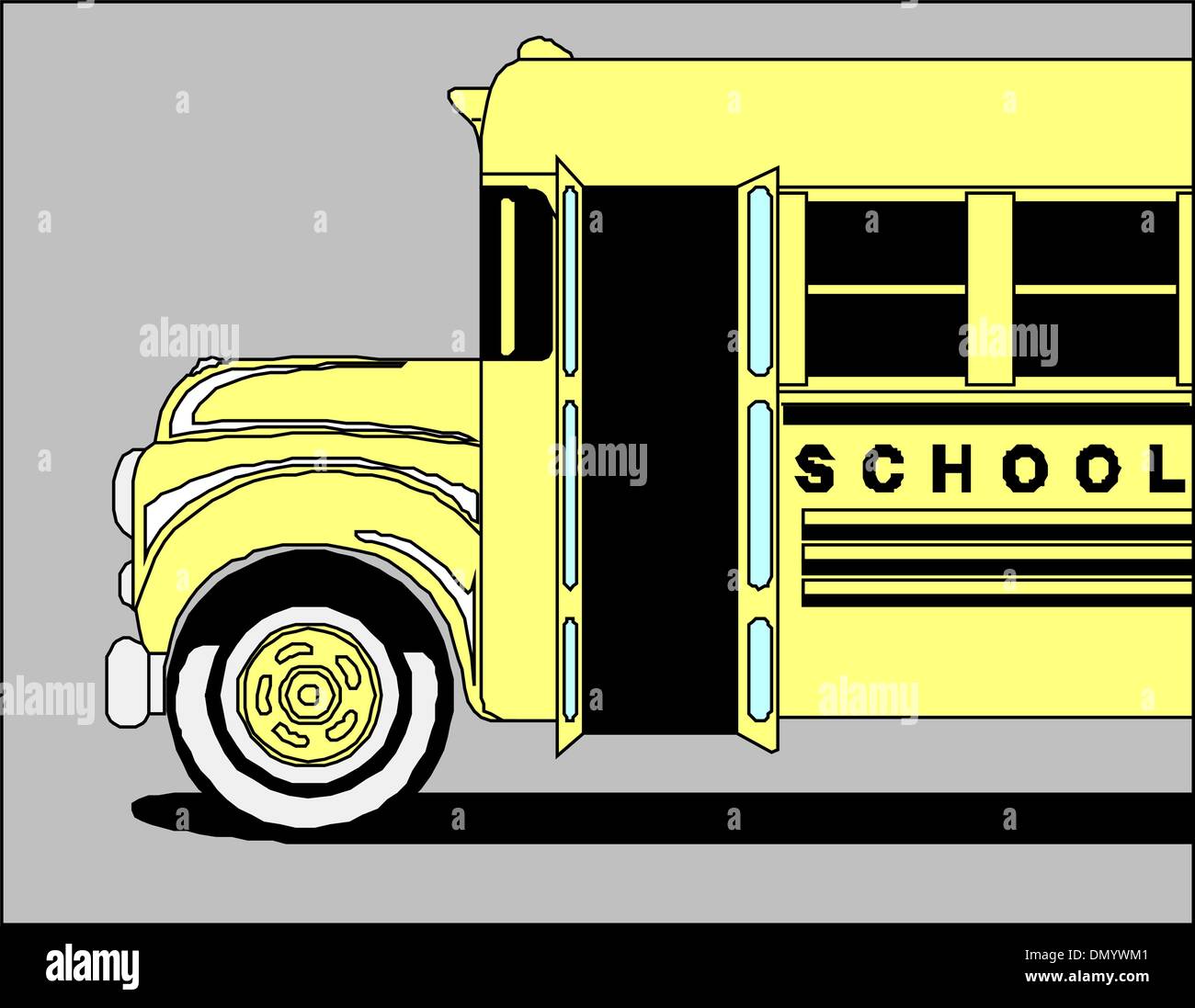 Autobus scolaire jaune. Vector illustration Illustration de Vecteur