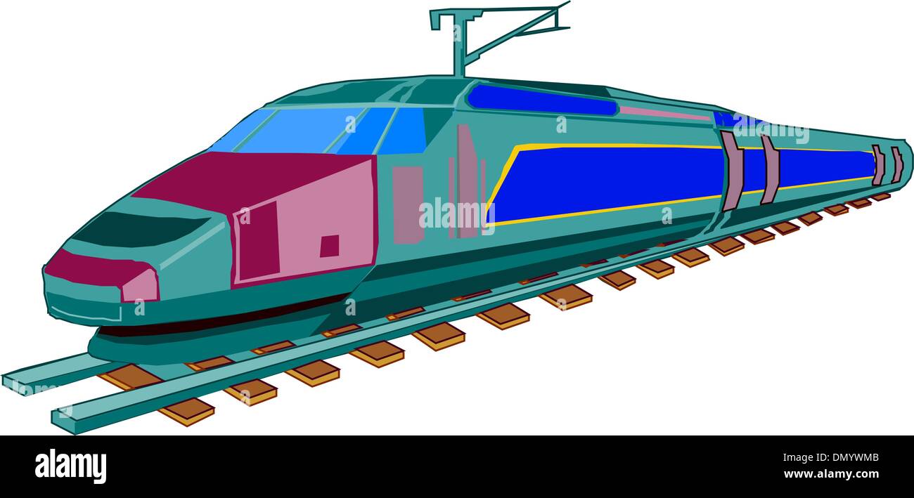 Le train de voyageurs dans le vecteur vitesse Illustration de Vecteur