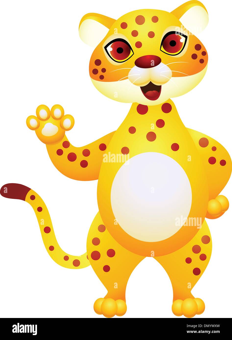 Cheetah cartoon waving hand Illustration de Vecteur