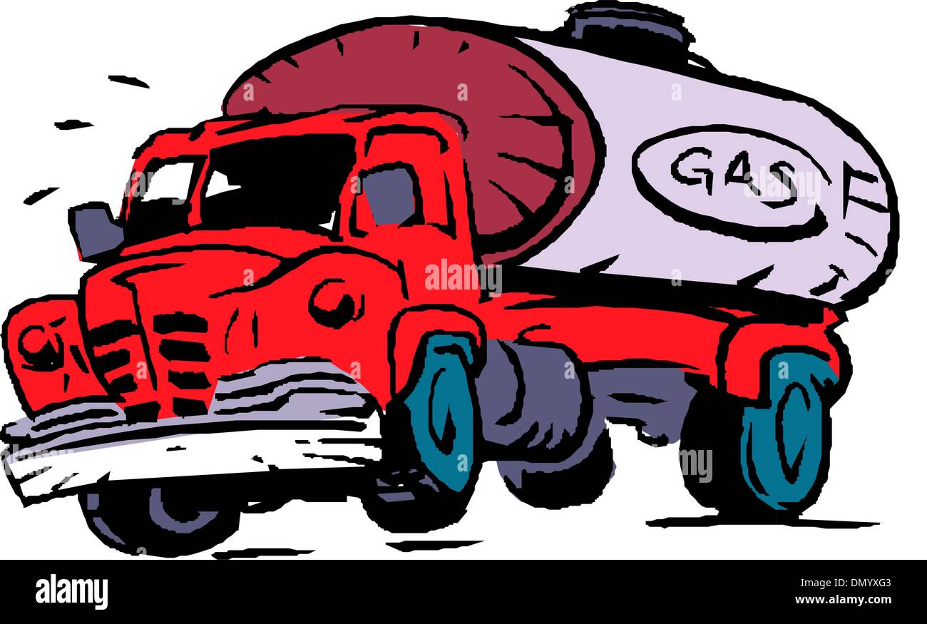 Camion-citerne à carburant Illustration de Vecteur