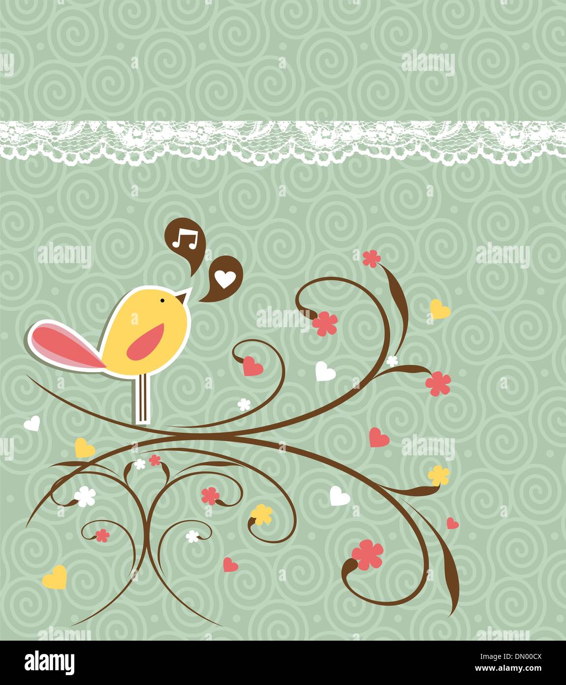 Médias sociaux Frais de communication d'oiseaux Illustration de Vecteur