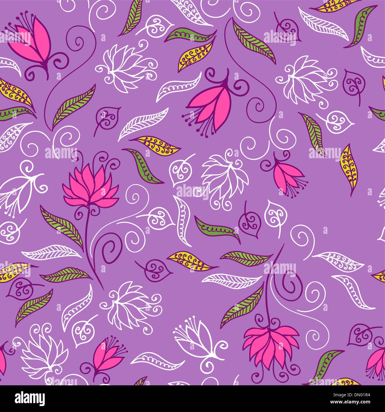 Motif floral dans des tons violet transparent Illustration de Vecteur