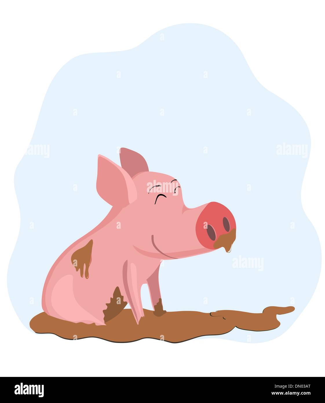 cochon dans la boue Illustration de Vecteur
