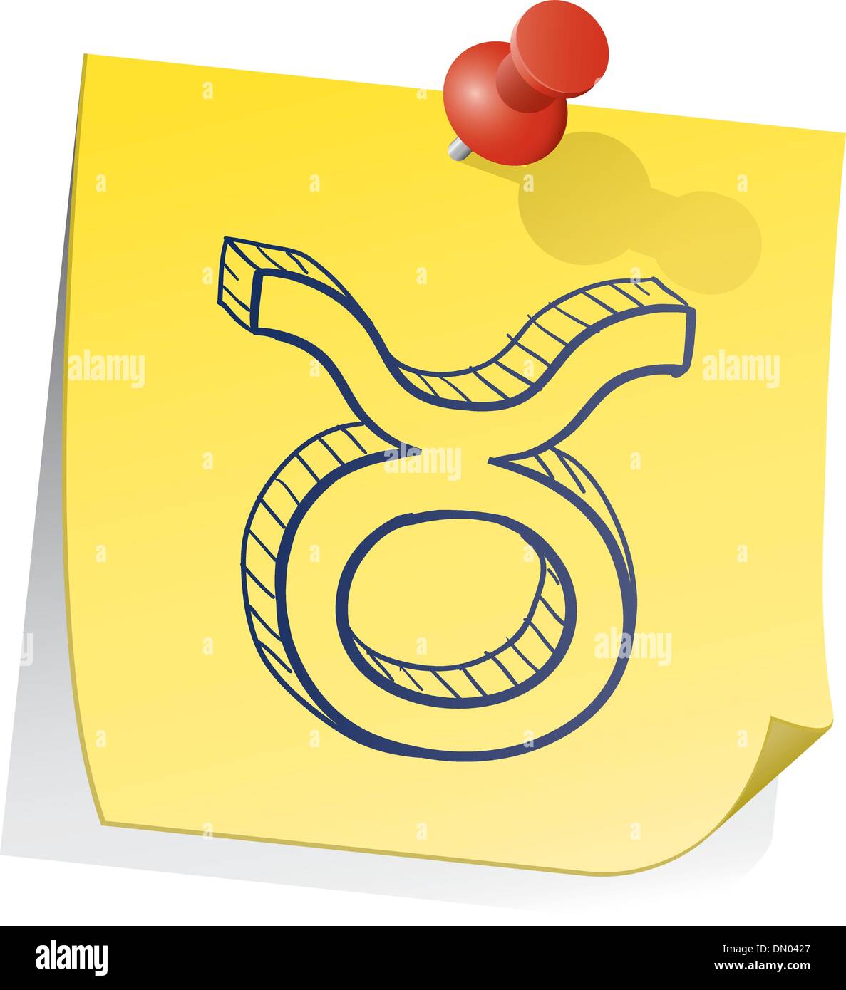 Signe astrologique taureau sticky note vector Illustration de Vecteur