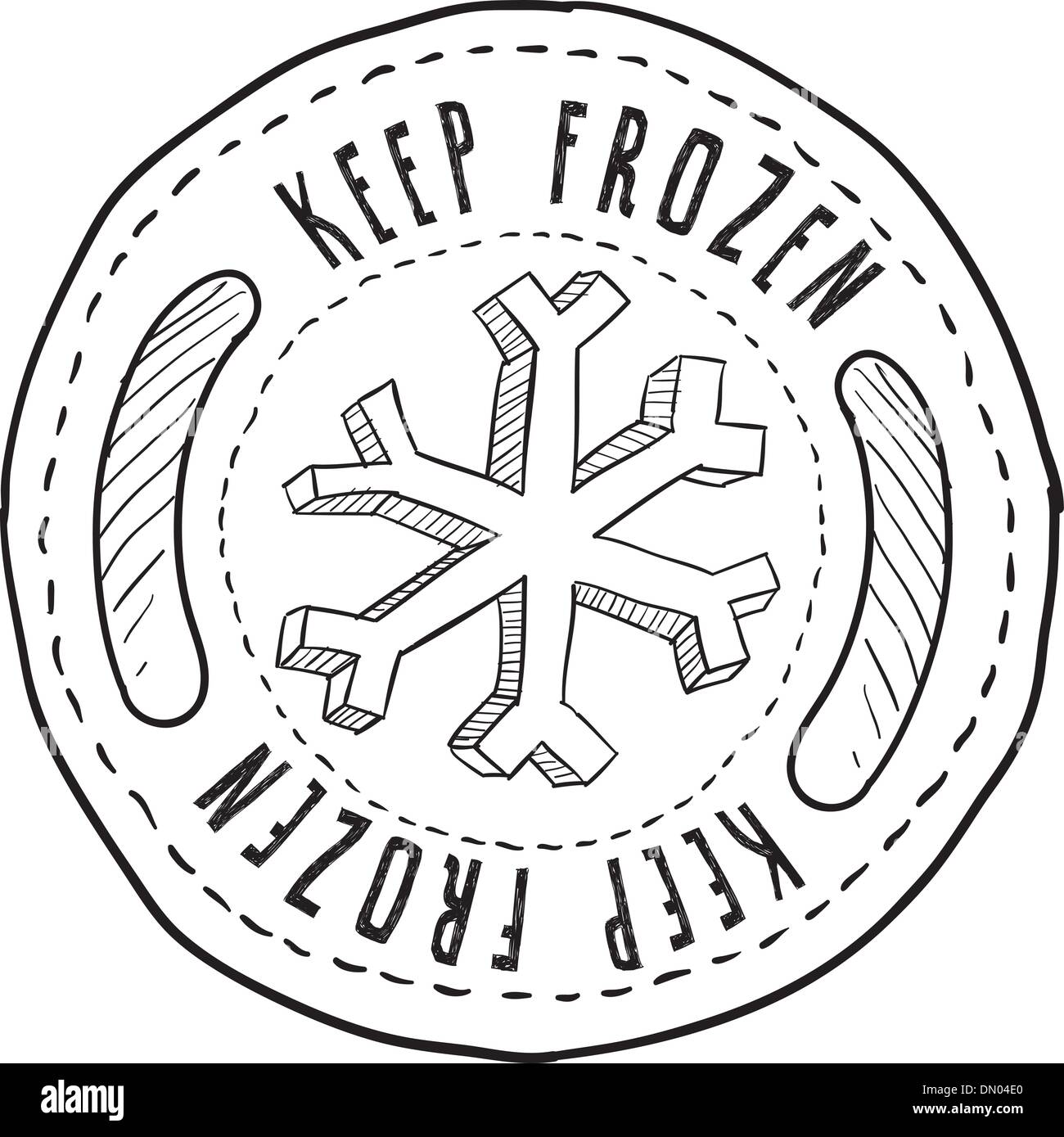 Garder congelé food label vector Illustration de Vecteur