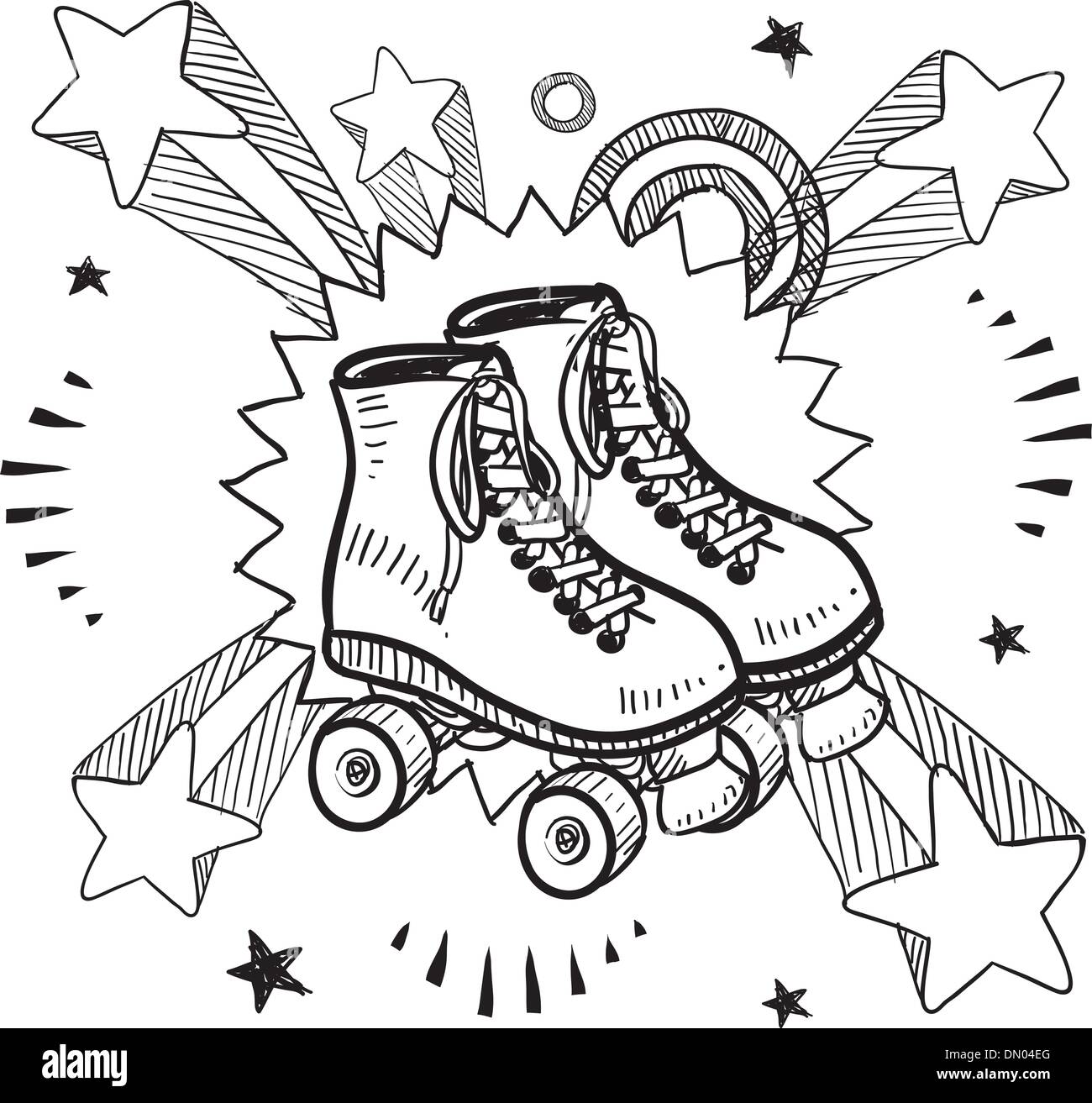 Roller skating sketch Banque de photographies et d'images à haute  résolution - Alamy