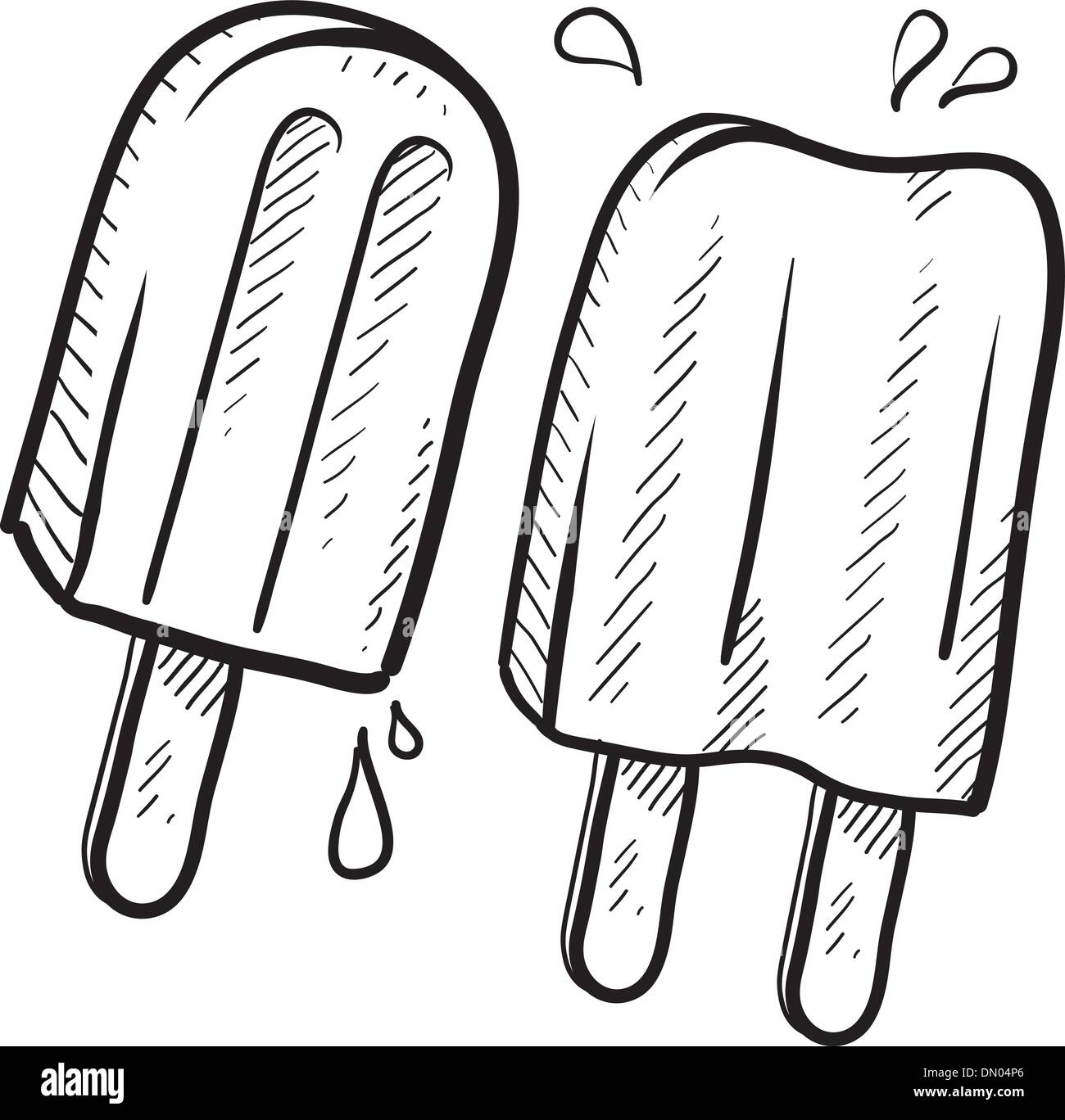 Les Popsicles croquis vecteur Illustration de Vecteur
