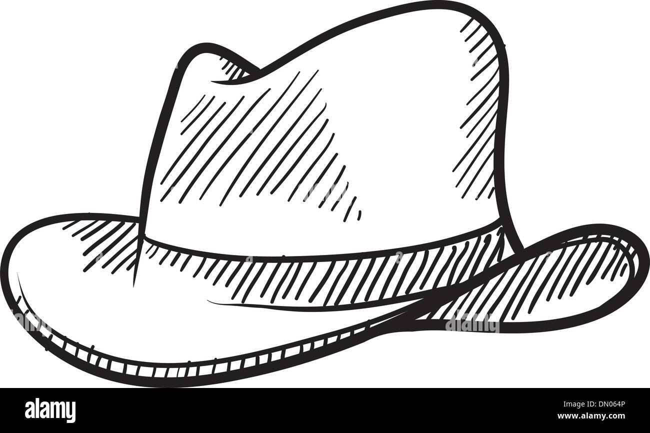 Chapeau de Cowboy sketch Illustration de Vecteur