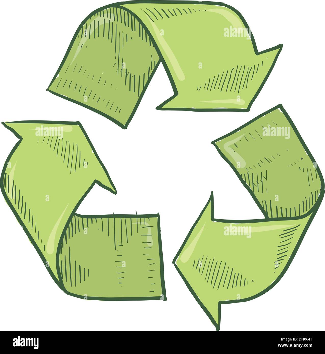 Symbole de recyclage sketch Illustration de Vecteur