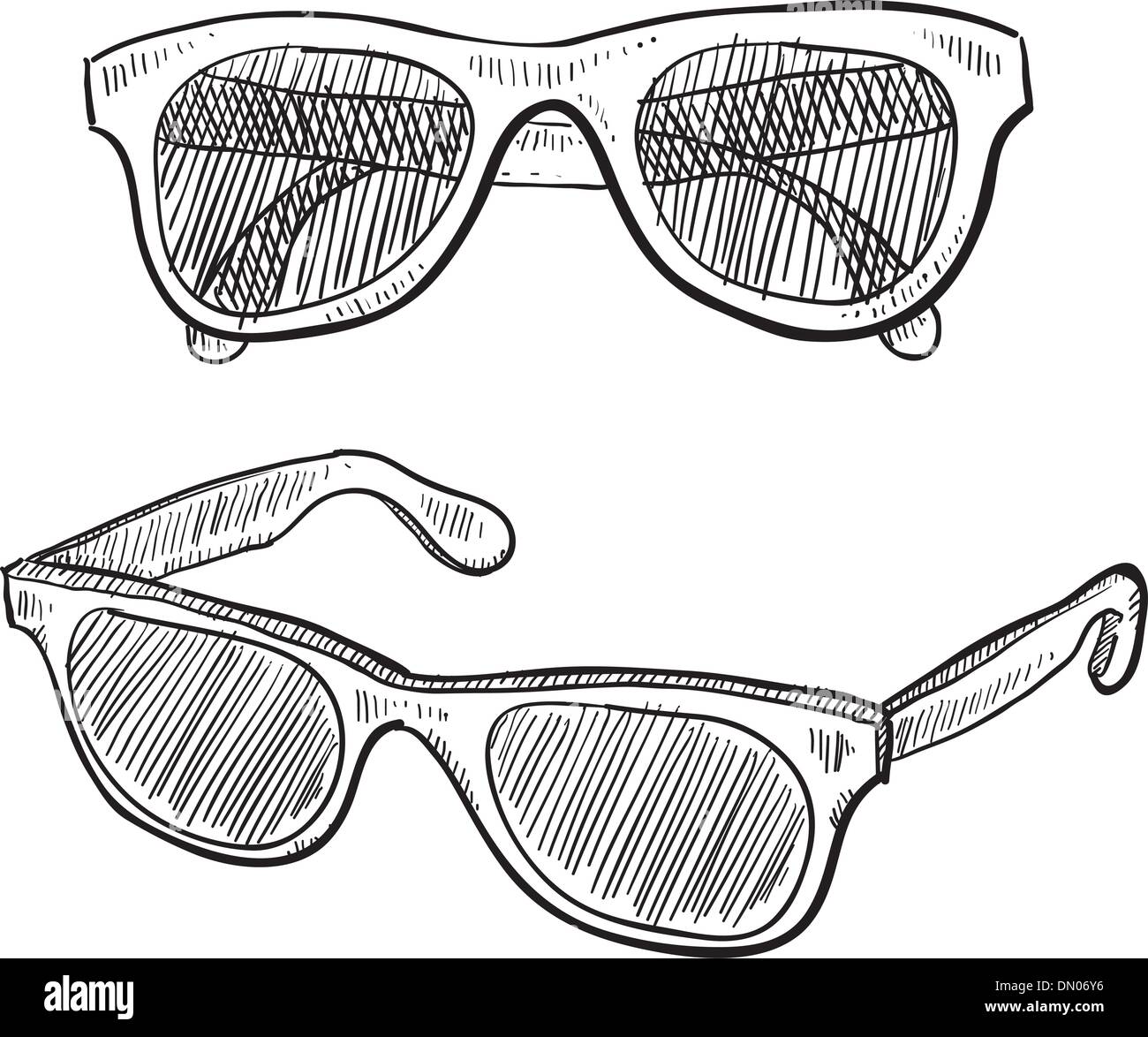 Croquis de lunettes Image Vectorielle Stock - Alamy