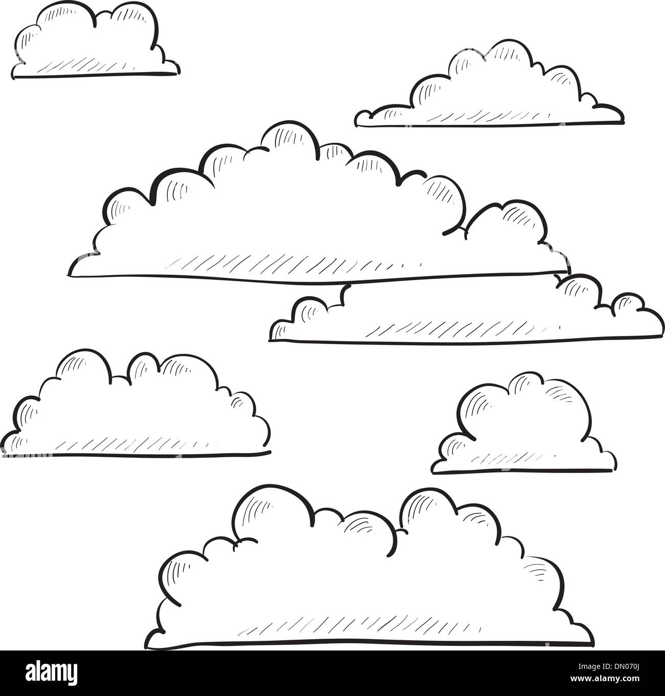 Croquis de nuages Illustration de Vecteur