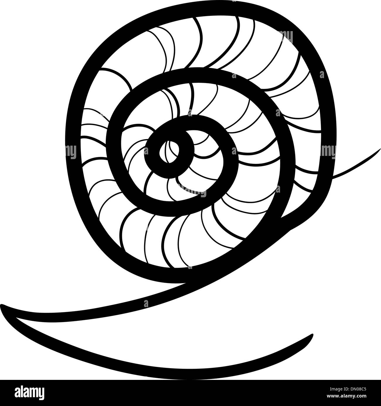 Cartoon illustration pour la coloration de l'escargot Illustration de Vecteur