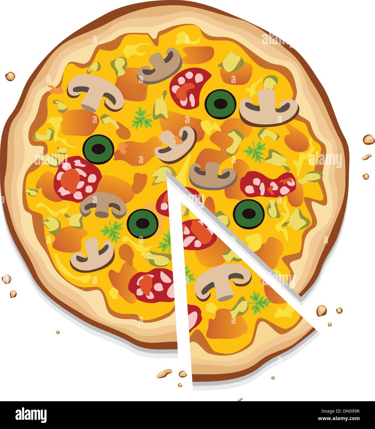 Vector pizza italienne Illustration de Vecteur