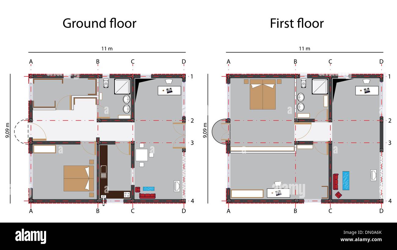 Accueil Plan de conception Illustration de Vecteur