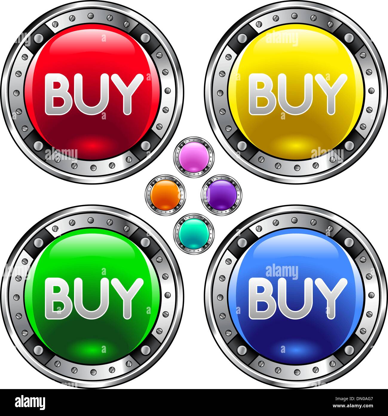 Message acheter bouton coloré Illustration de Vecteur