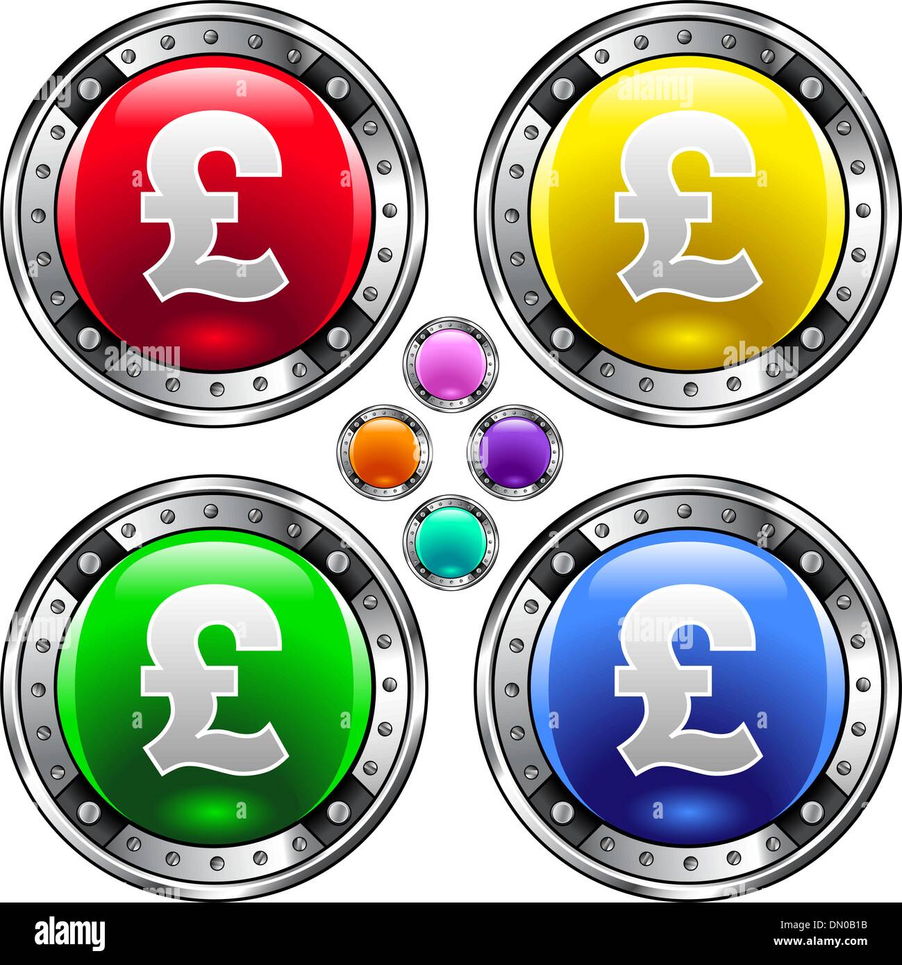 Livre britannique bouton coloré Illustration de Vecteur