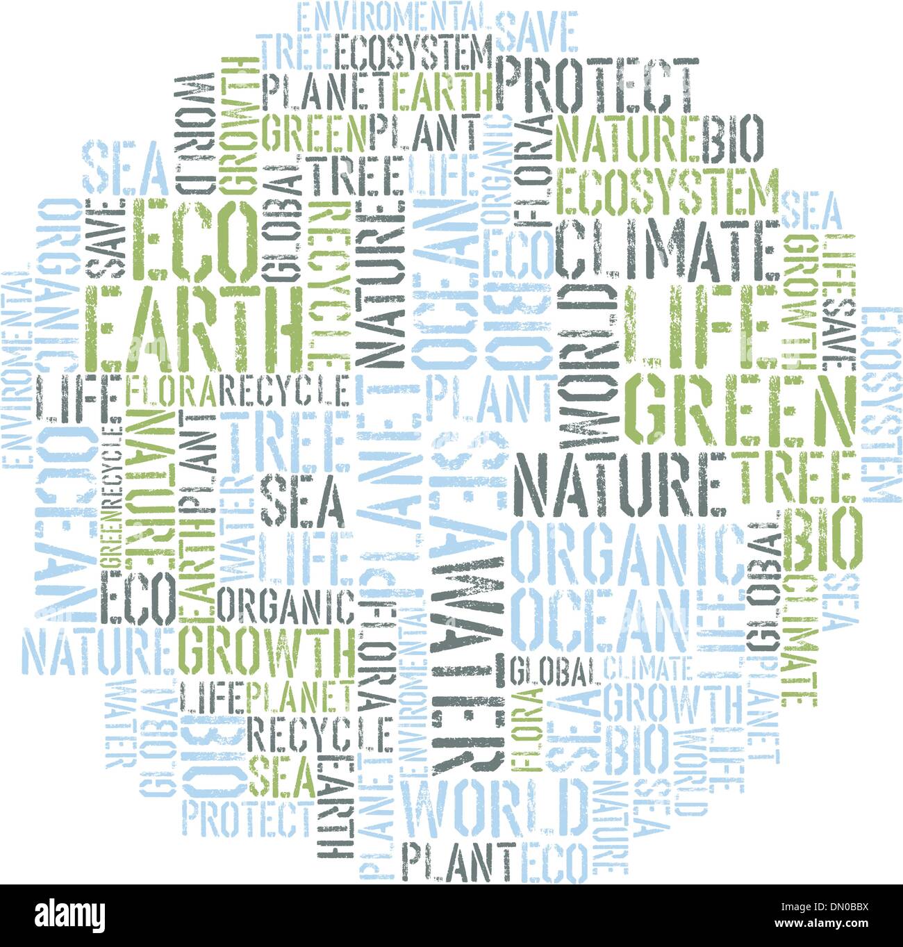 Concept de la Terre écologie mot collage. La conception de l'affiche de l'environnement Illustration de Vecteur