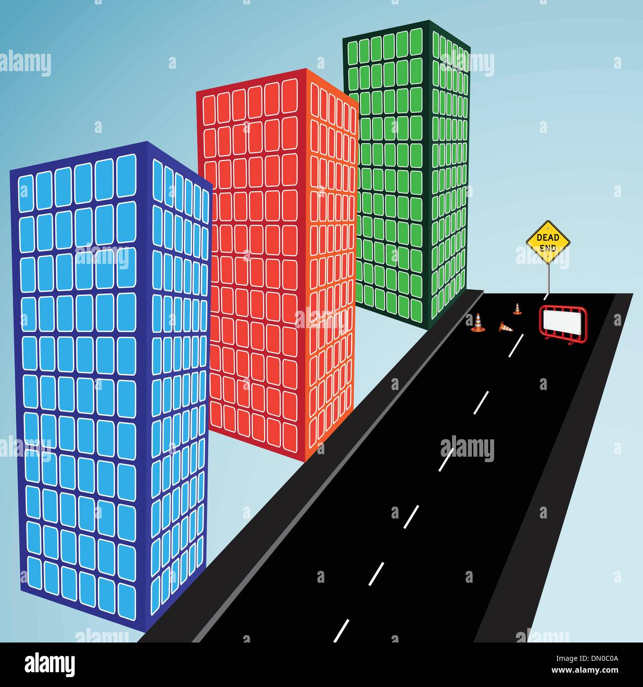 Les bâtiments 3d et street Illustration de Vecteur