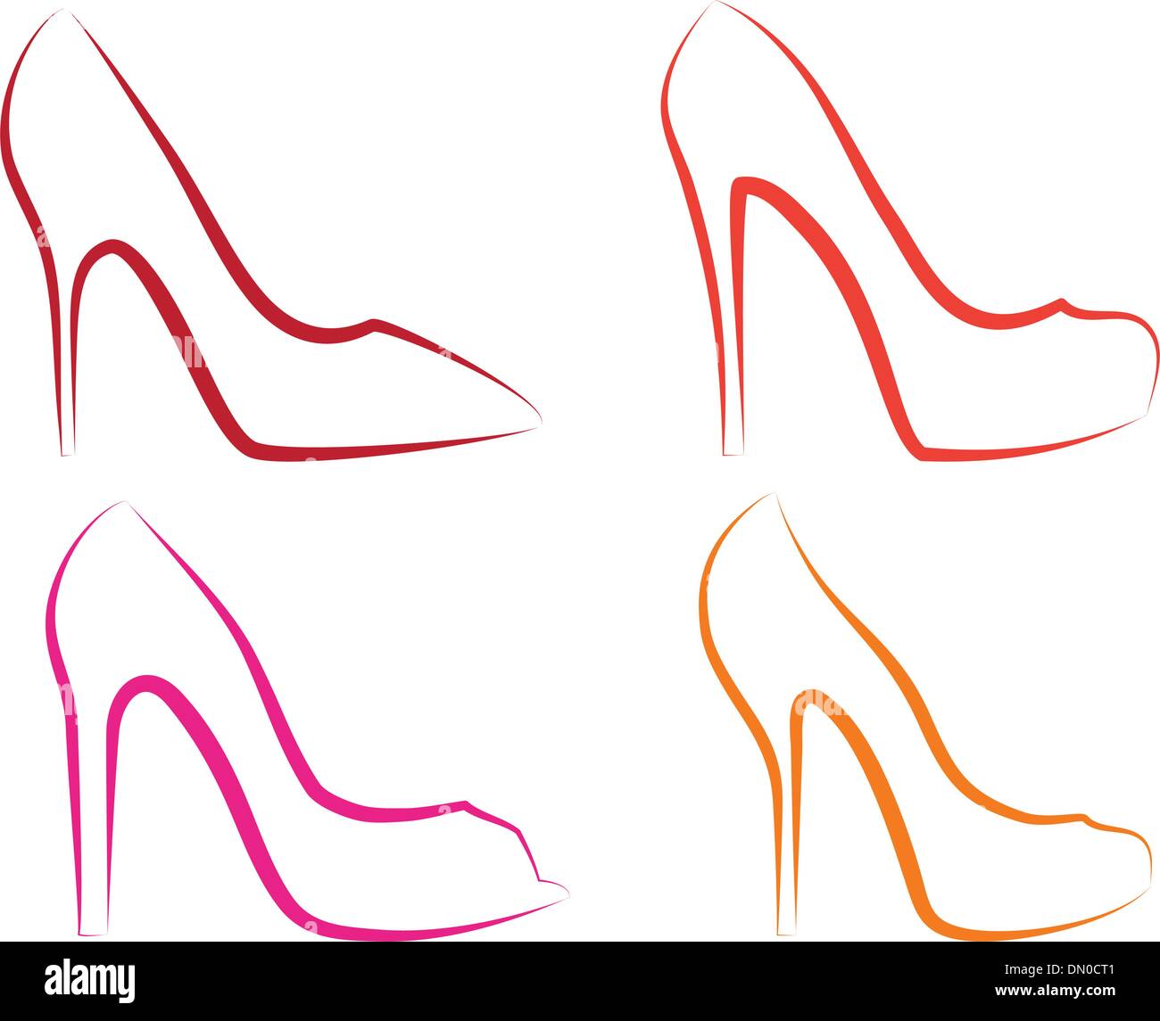 Hautes chaussures de talon, vector set Illustration de Vecteur