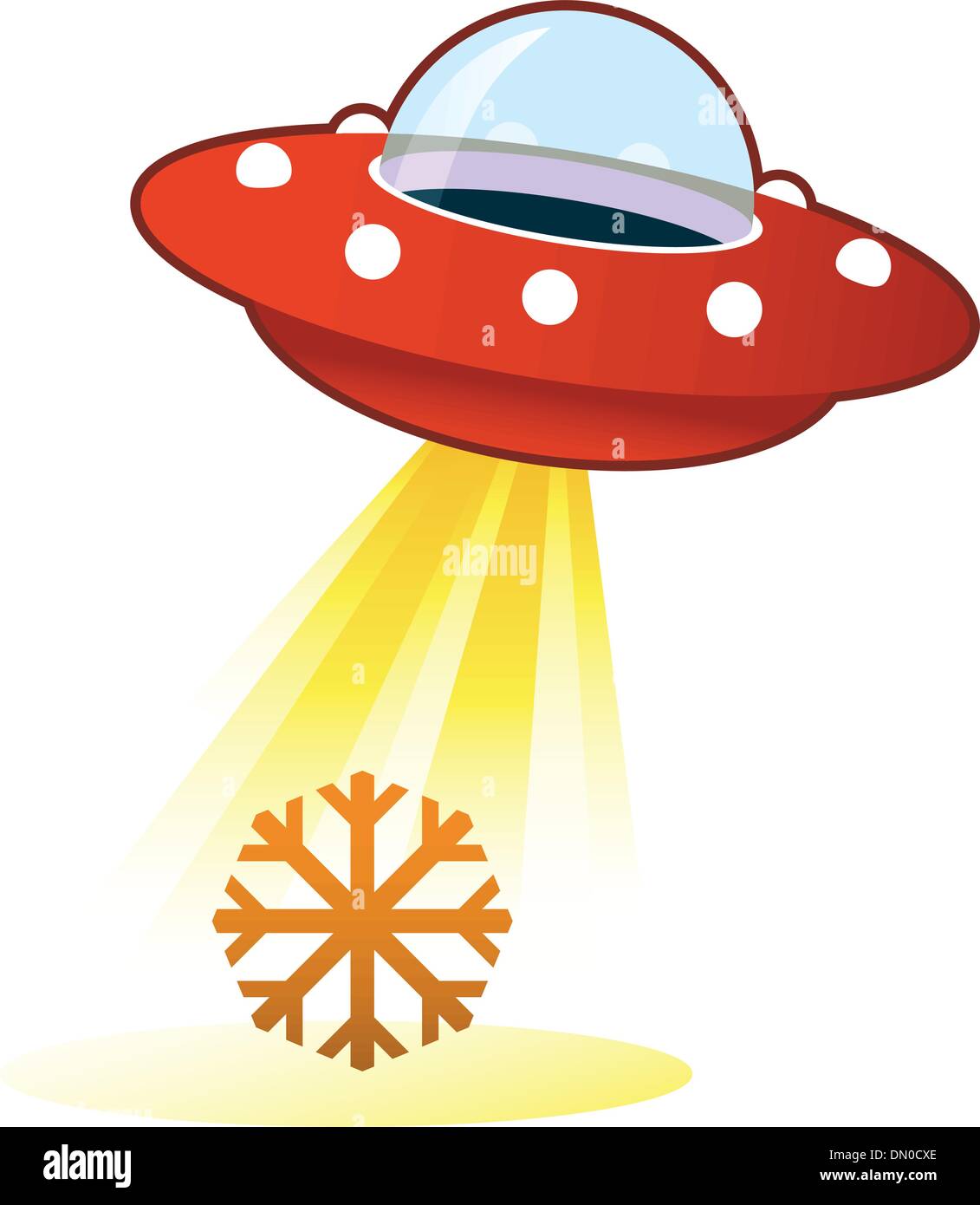 Bouton flocon UFO Illustration de Vecteur