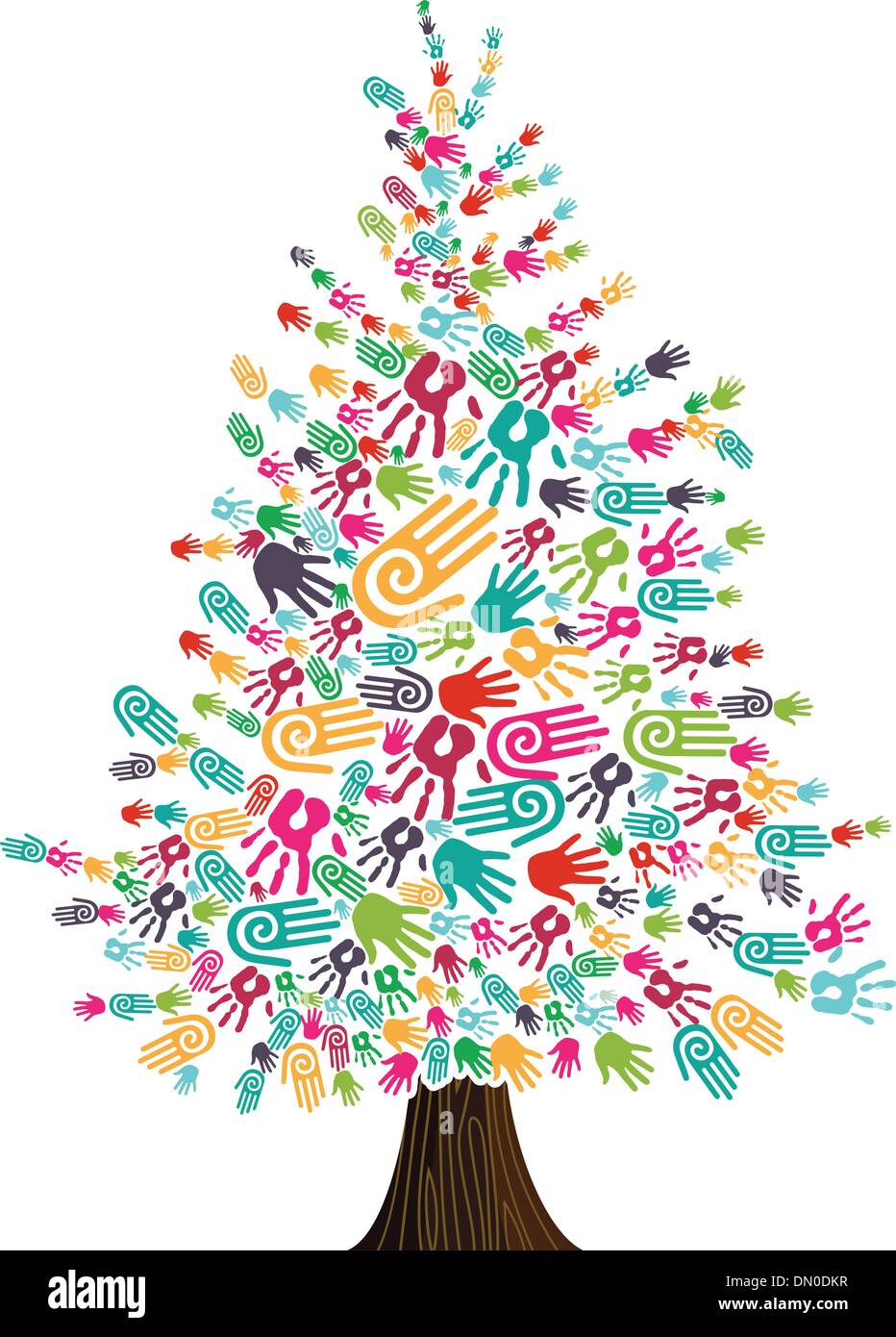 Arbre de Noël de la diversité isolated Illustration de Vecteur