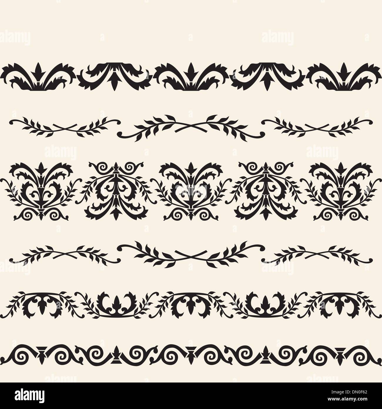 Ensemble de frontières vecteur floral Illustration de Vecteur