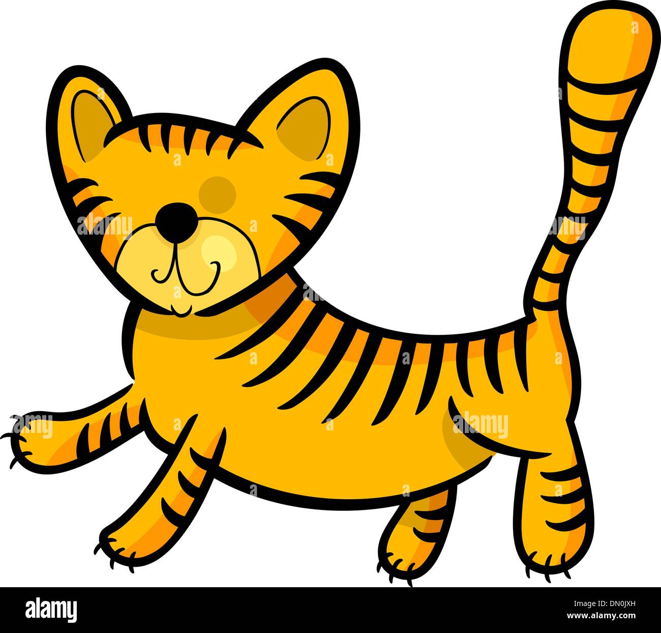 Cartoon illustration du peu de tiger Illustration de Vecteur