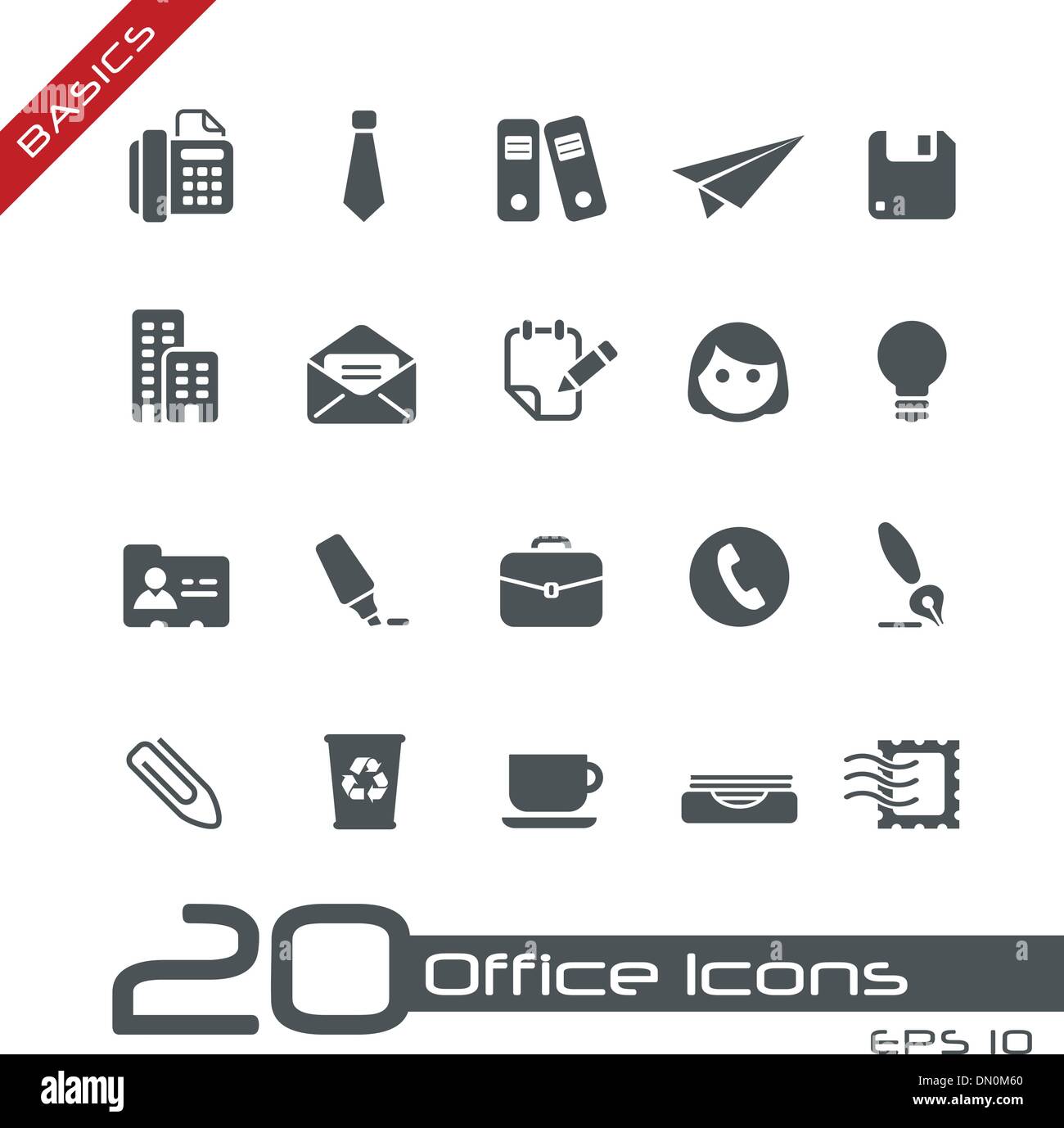 Office & Business Icons // Basics Illustration de Vecteur
