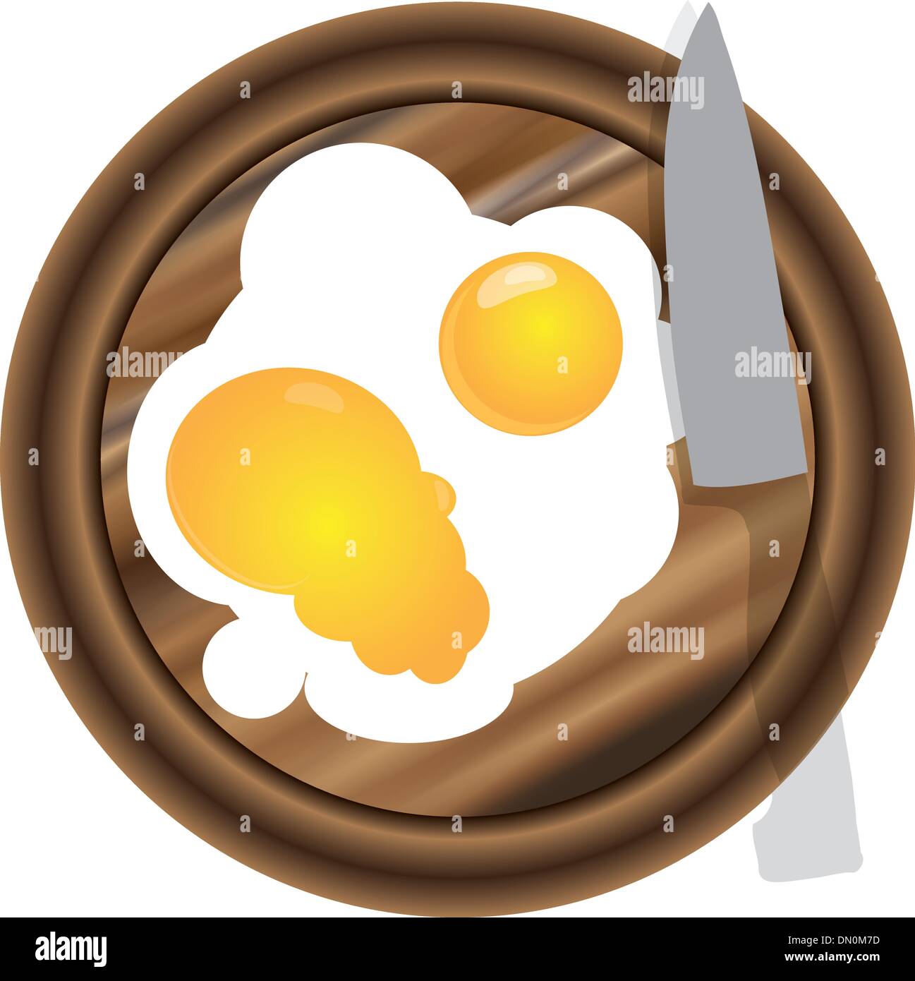 Cuisine en bois et du conseil d'oeufs Illustration de Vecteur