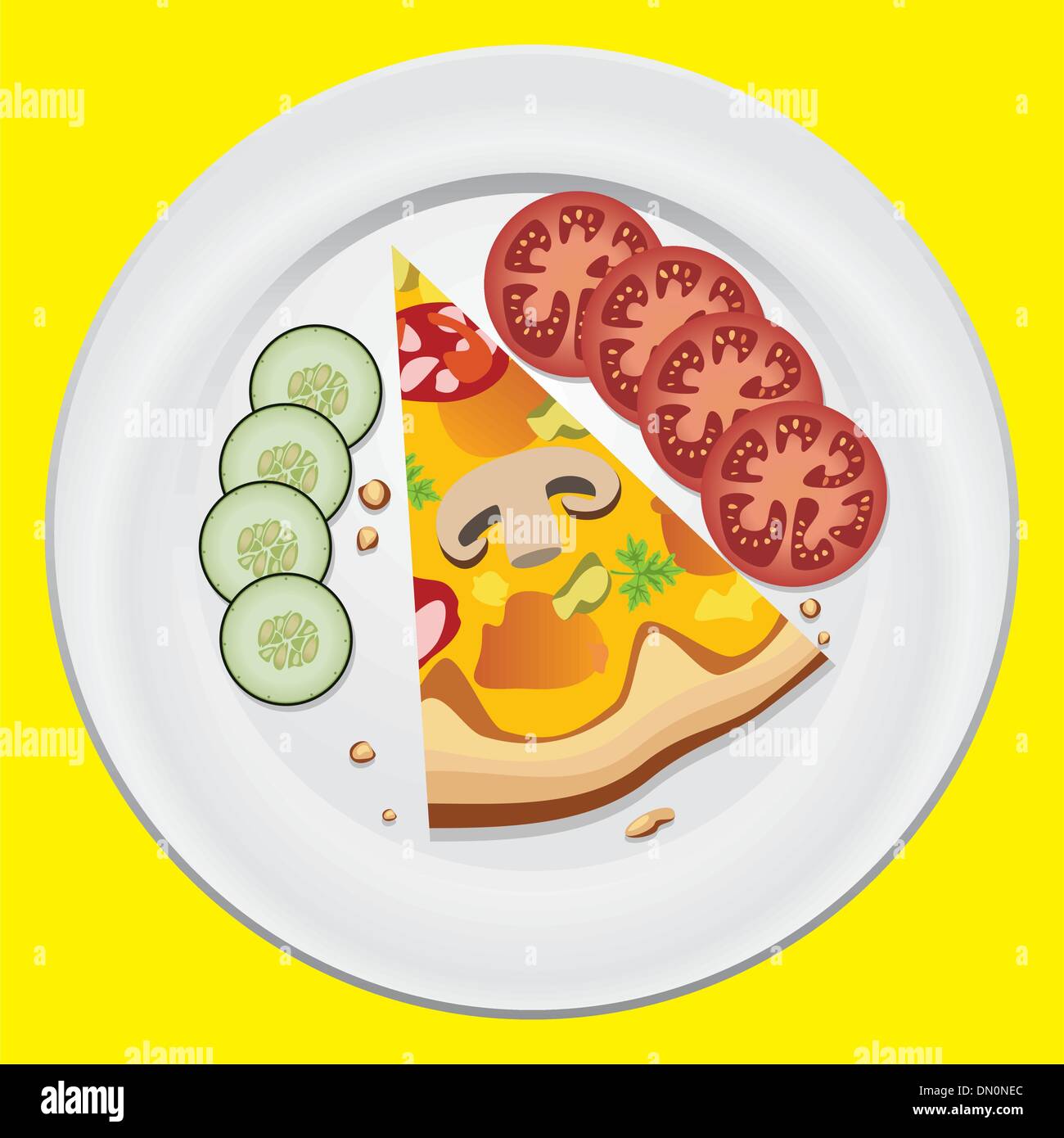 Vector Tranche de pizza italienne Illustration de Vecteur