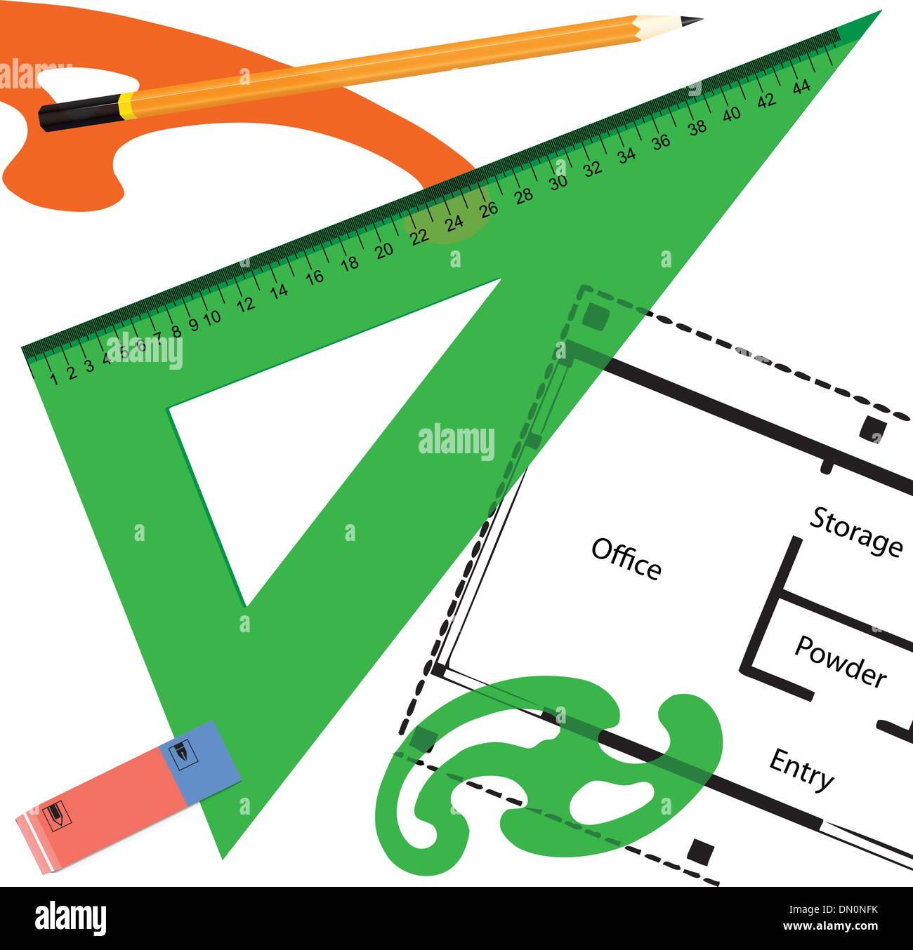Outils de dessin Illustration de Vecteur
