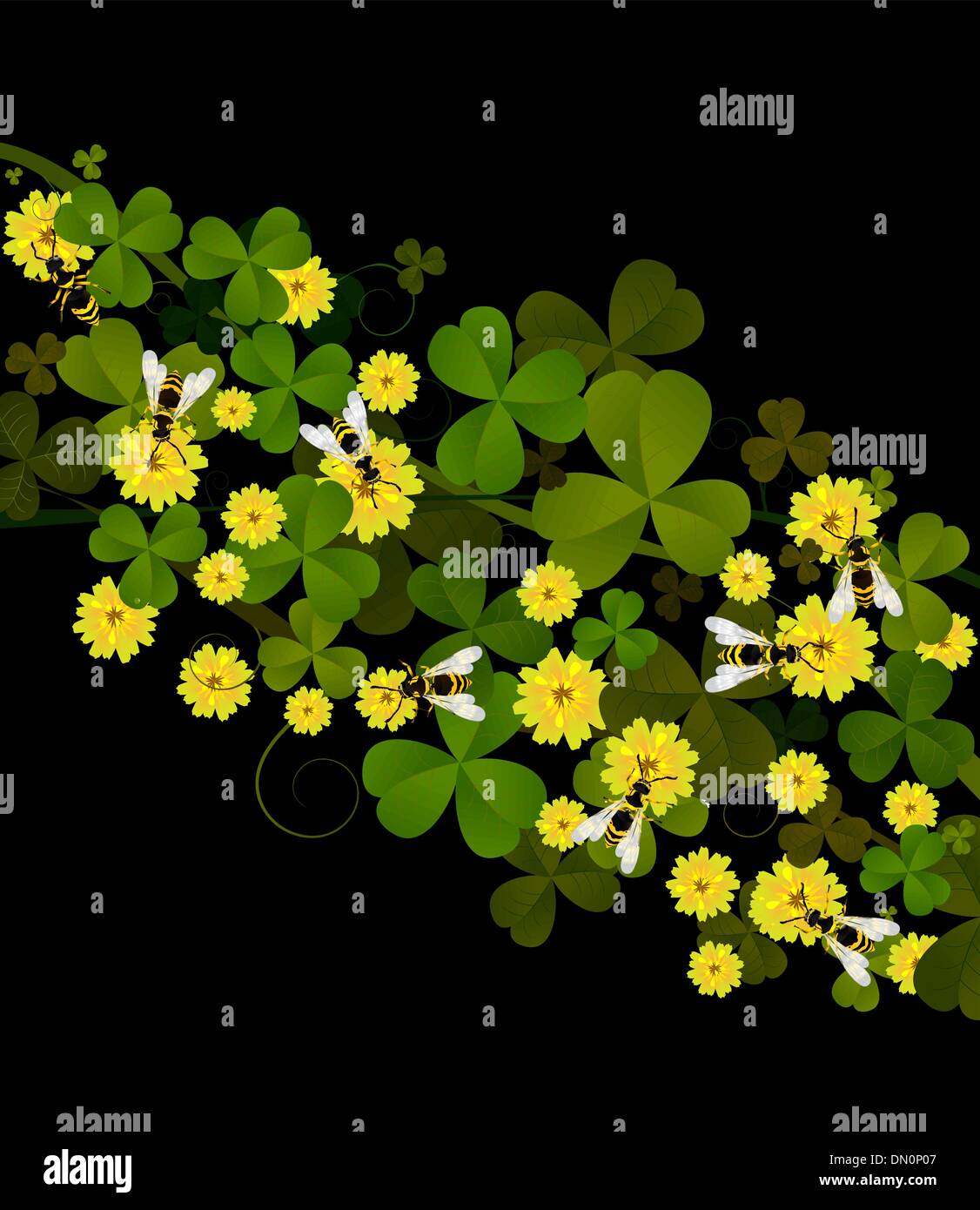Les guêpes et le mélilot Illustration de Vecteur