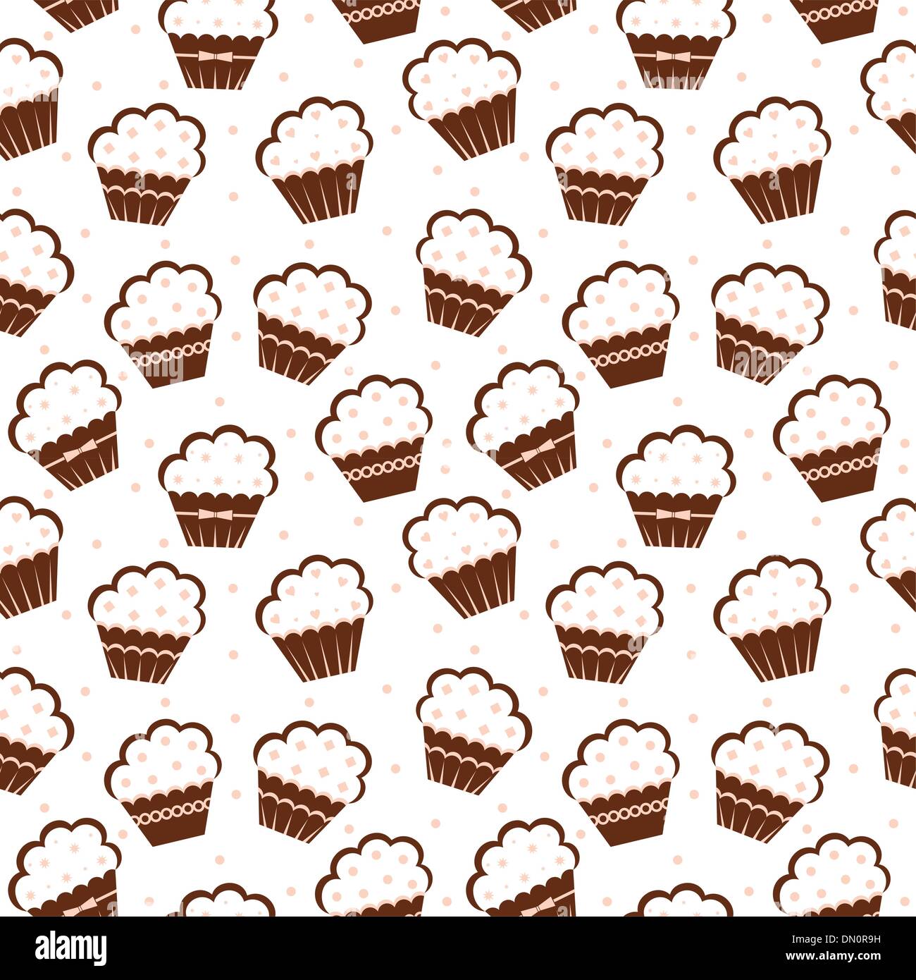 Motif cupcake transparente Illustration de Vecteur